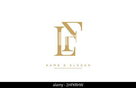 Modern abstract letter LF, FL logo design. Minimal LF, FL initial based icon vector Stock Vector