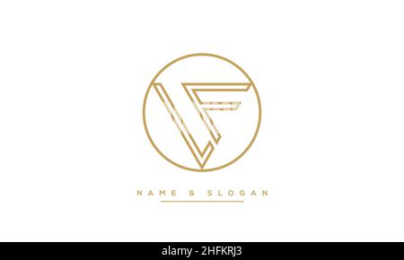 Modern abstract letter LF, FL logo design. Minimal LF, FL initial based icon vector Stock Vector