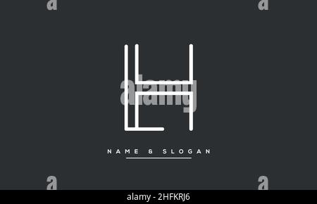 Modern abstract letter LH, HL logo design. Minimal LH, HL initial based icon vector Stock Vector
