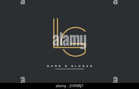 Modern abstract letter LG, GL luxury logo design. Minimal LG, GL initial based icon vector Stock Vector