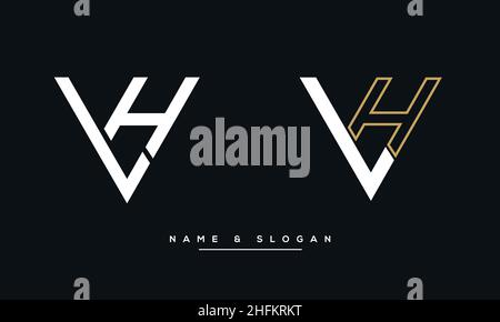 Modern abstract letter LH, HL logo design. Minimal LH, HL initial based icon vector Stock Vector