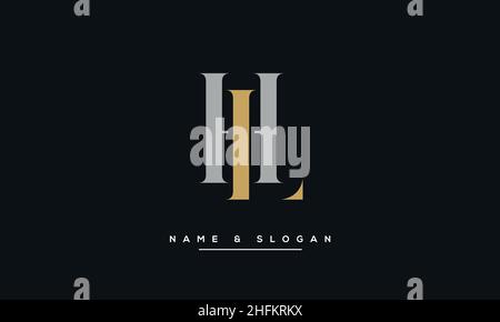 Modern abstract letter LH, HL logo design. Minimal LH, HL initial based icon vector Stock Vector