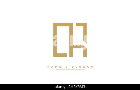 Modern abstract letter LH, HL logo design. Minimal LH, HL initial based icon vector Stock Vector