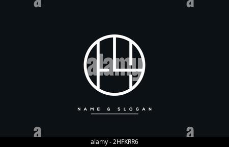 Modern abstract letter LH, HL logo design. Minimal LH, HL initial based icon vector Stock Vector