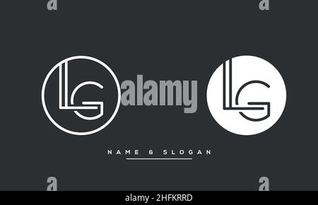 Modern abstract letter LG, GL luxury logo design. Minimal LG, GL initial based icon vector Stock Vector