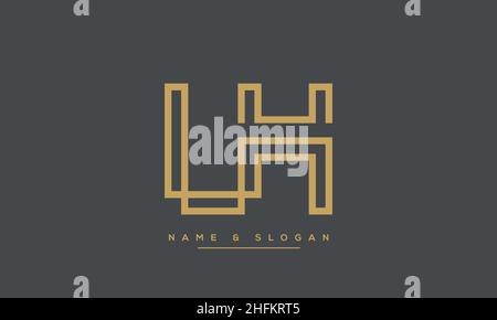 Modern abstract letter LH, HL logo design. Minimal LH, HL initial based icon vector Stock Vector