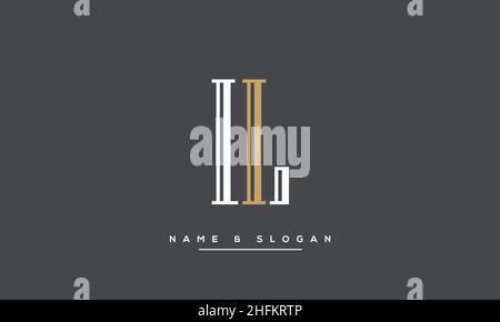 Modern abstract letter LI, IL logo design. Minimal LI, IL initial based icon vector Stock Vector