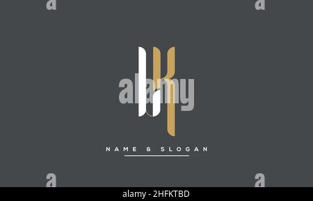 Modern abstract letter LK, KL logo design. Minimal LK, KL initial based icon vector Stock Vector
