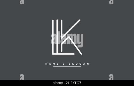 Modern abstract letter LK, KL logo design. Minimal LK, KL initial based icon vector Stock Vector