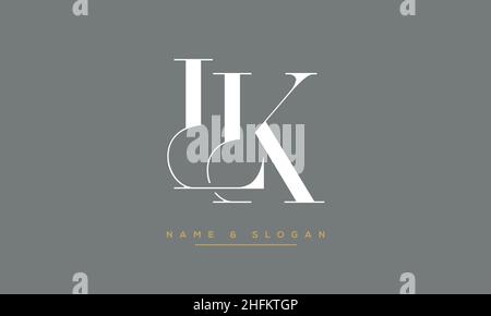 Modern abstract letter LK, KL logo design. Minimal LK, KL initial based icon vector Stock Vector