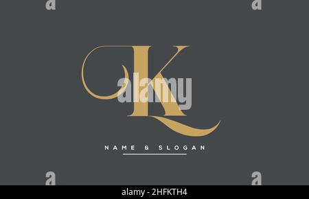 Modern abstract letter LK, KL logo design. Minimal LK, KL initial based icon vector Stock Vector