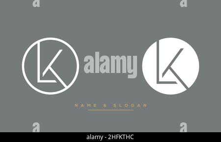 Modern abstract letter LK, KL logo design. Minimal LK, KL initial based icon vector Stock Vector