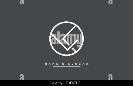 Modern abstract letter LK, KL logo design. Minimal LK, KL initial based icon vector Stock Vector