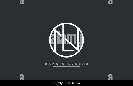 Modern abstract letter LN, NL logo design. Minimal LN, NL initial based icon vector Stock Vector