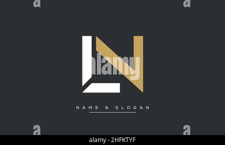 Modern abstract letter LN, NL logo design. Minimal LN, NL initial based icon vector Stock Vector