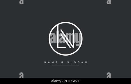 Modern abstract letter LN, NL logo design. Minimal LN, NL initial based icon vector Stock Vector