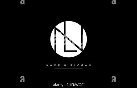 Modern abstract letter LN, NL logo design. Minimal LN, NL initial based icon vector Stock Vector