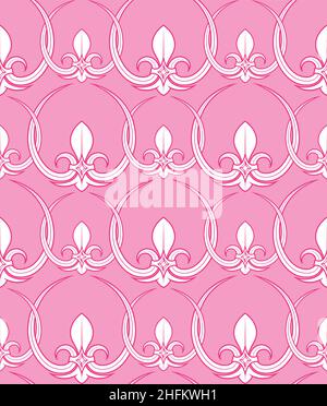 Fleur lis pattern, Symbol pattern used in medieval heraldry Stock Vector
