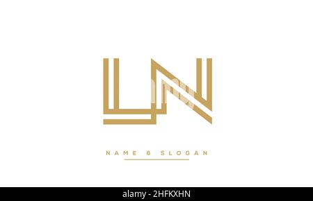 Modern abstract letter LN, NL logo design. Minimal LN, NL initial based icon vector Stock Vector