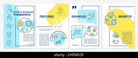 Business transparency blue and yellow brochure template Stock Vector