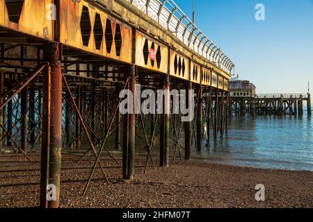 South Parade Pier in the afternoon sunshine, Southport, Hampshire. Stock Photo