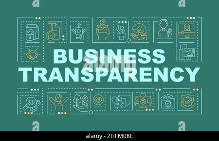 Openness of business word concepts green banner Stock Vector