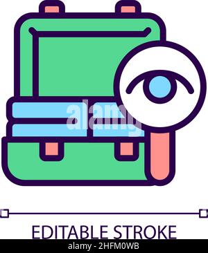 Baggage checks RGB color icon Stock Vector