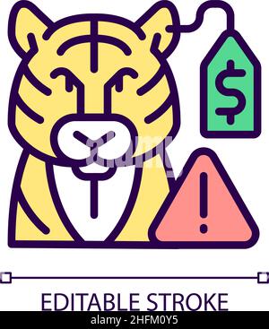 Wildlife smuggling RGB color icon for dark theme Stock Vector Image ...