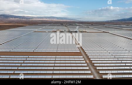 Aerial view of The Andasol Solar Power Plant in Andalusia Spain Stock ...