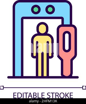Airport border security RGB color icon Stock Vector
