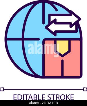 Goods import and export RGB color icon Stock Vector