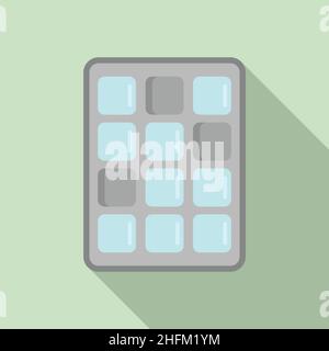 Cooler ice cube tray icon flat vector. Mold container. Water kitchen Stock Vector