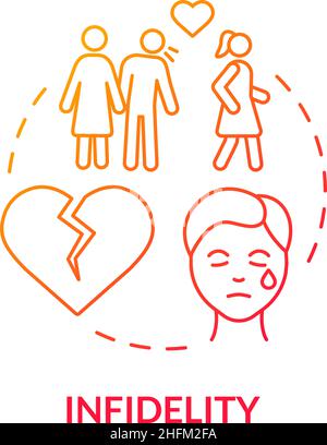 Infidelity red gradient concept icon Stock Vector