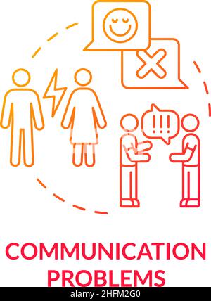Communication problems red gradient concept icon Stock Vector