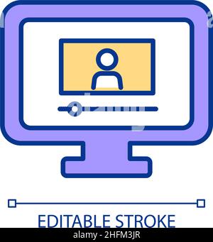 Video lesson RGB color icon Stock Vector