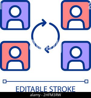 People interaction online RGB color icon Stock Vector