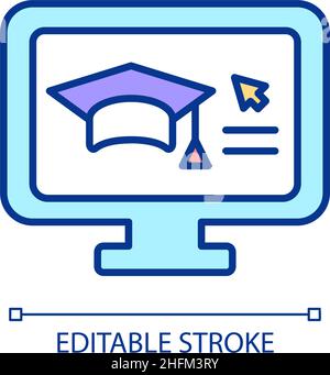 Electronic education RGB color icon Stock Vector