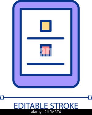 Tablet interface RGB color icon Stock Vector