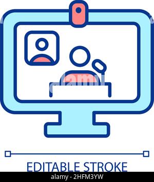 Online lecture RGB color icon Stock Vector