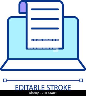 Text format of elearning RGB color icon Stock Vector
