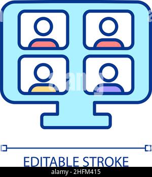 Video conference RGB color icon Stock Vector
