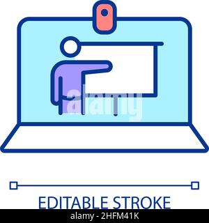 Online lesson RGB color icon Stock Vector