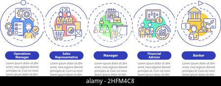Business management careers loop circle infographic template Stock Vector