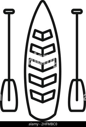 Sup paddleboard icon outline vector. Paddle board. Surf stand Stock Vector