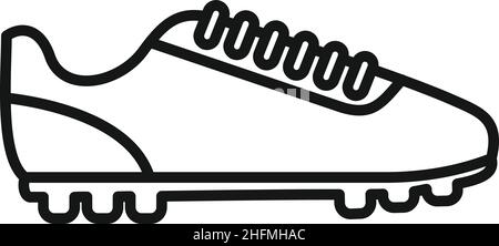 Soccer boot icon outline vector. Football shoe. Sport pair Stock Vector