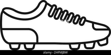 Running boot icon outline vector. Soccer shoe. Sport pair Stock Vector