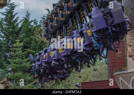 CWOA Chessington World Of Adventure Theme Park and Zoo London England GB UK Tiger Falls Dragons Fury Vampire and More Stock Photo