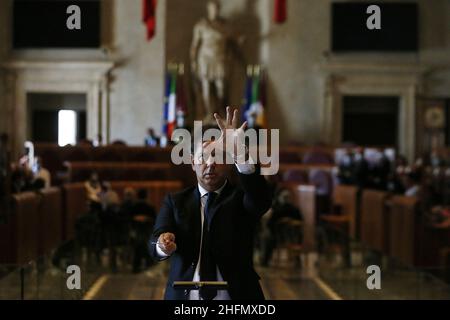 Cecilia Fabiano/LaPresse July 17 , 2020 Rome (Italy) News Extraordinary reunion of the city hall for nominate the Auditorium to Ennio Moricone In the pic : Andre Morricone Stock Photo