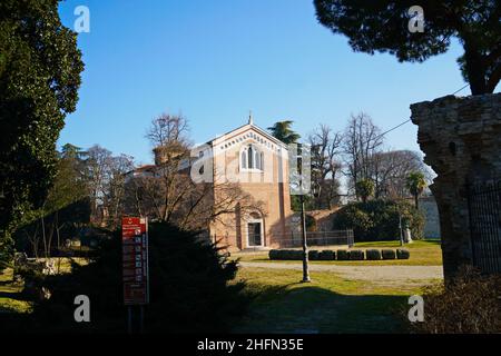 Scrovegni Chapel (capella degli scrovegni) in Padua city This church contains fresco by Giotto, completed about 1305. Padua , Italy - January 2022 Stock Photo