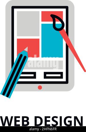 Modern flat editable line design vector illustration, concept of web design icon, for graphic and web design Stock Vector